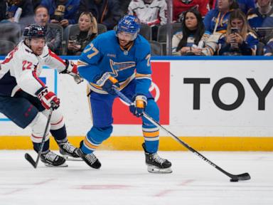 Ovechkin, McMichael each scores twice as Capitals skate to 8-1 victory over the Blues