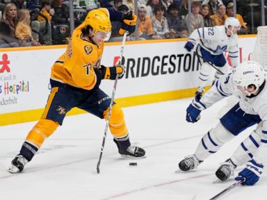 Evangelista and Forsberg lead Predators to 5-2 win over Maple Leafs