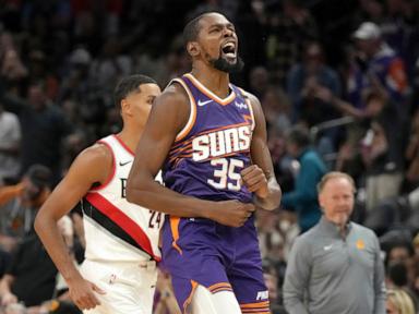 Booker scores 28, Durant has 21 as Suns down Trail Blazers 103-97