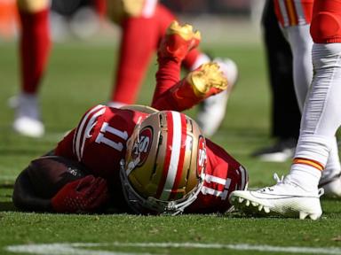 Tests confirm a season-ending knee injury for 49ers receiver Brandon Aiyuk