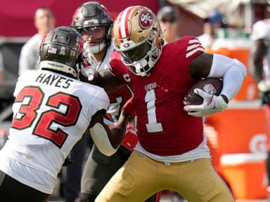 Moody shrugs off 3 missed FGs to kick 49ers past Buccaneers 23-20 in McCaffrey's season debut