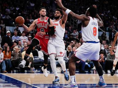 LaVine scores 31 points, White hits winning free throws and Bulls outlast Knicks 124-123