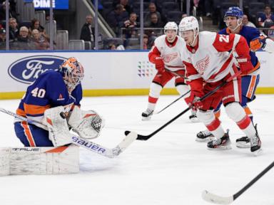 Larkin, Raymond help Red Wings rally from behind in 3rd to top Islanders 4-2