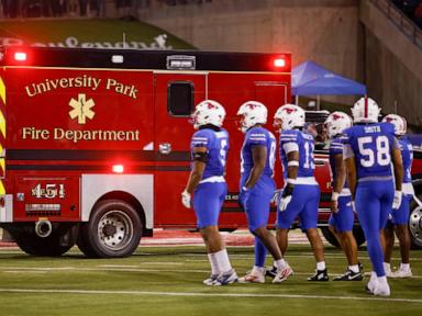 SMU cornerback taken off field in an ambulance, but returns to sideline before end of win over Pitt