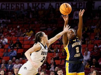 Heiden scores 15 as No. 6 seed Iowa routs No. 11 Murray State 92-57 in first round