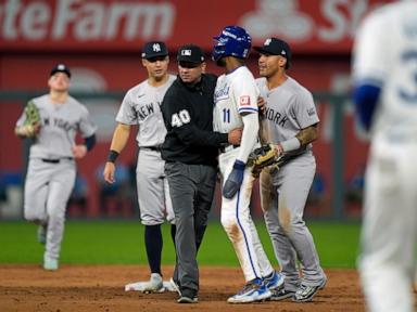 Benches briefly empty as tensions boil over between Yankees, Royals in their AL Division Series