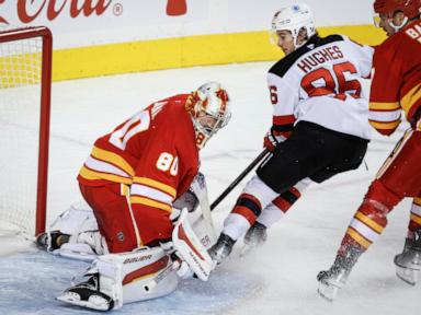 Coleman scores 2, Vladar gets 3rd career shutout as Flames beat Devils 3-0