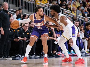 LeBron and son Bronny James play together for the first time in a preseason game for the Lakers