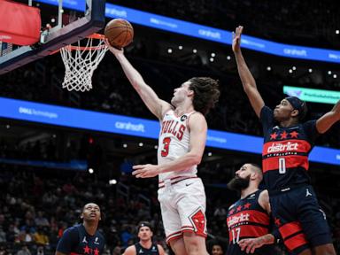 Vucevic and White lead Bulls to 127-108 win over Wizards, losers of 12 straight