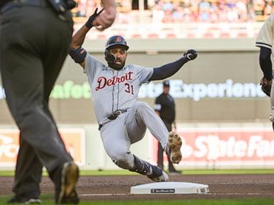 Kelly has grand slam as Tigers hit 4 homers, 3 triples in 9-2 rout of Twins for Montero's 1st win