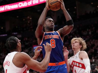 Towns has 24 points and 15 rebounds as Knicks beat Raptors 113-108 for fifth win in six games