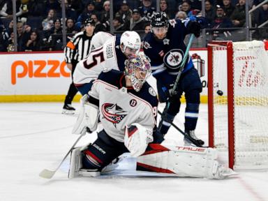 Kent Johnson scores twice in the third as Blue Jackets defeat Jets 4-1