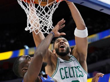 Tatum scores 37 points and Celtics hold to beat stubborn Pistons 124-118