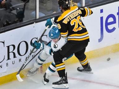 Coyle scores 2 in 3rd period, eclipses fellow BU Terrier Celebrini and Bruins beat Sharks 6-3