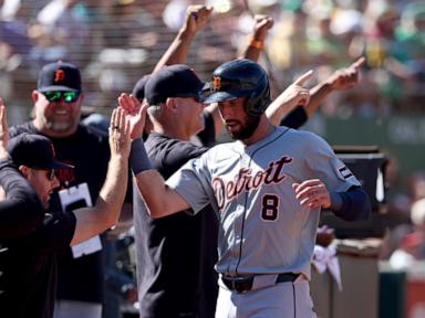 Sweeney has 4 hits, Madden strikes out seven in Tigers' 9-1 win over Athletics