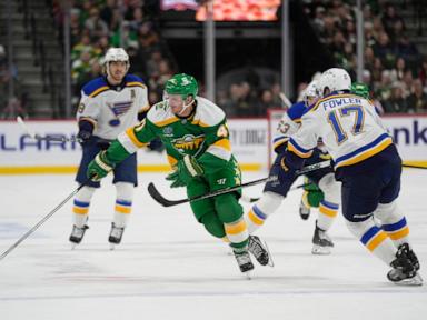 Kyrou gets 5th career hat trick as Blues beat Wild 5-1