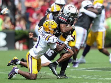 Williams' late touchdown rescues No. 16 LSU in 36-33 win at South Carolina on Saturday.