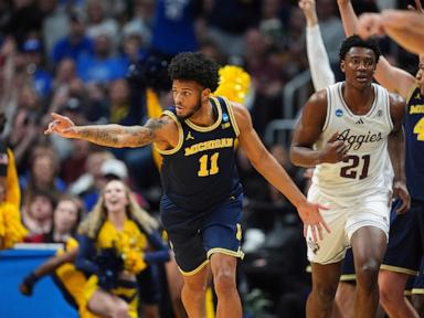 Roddy Gayle's second-half surge leads Michigan past Texas A&M 91-79 in March Madness turnaround