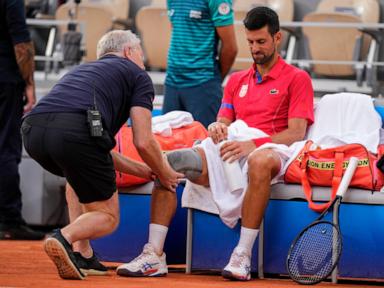 Novak Djokovic is concerned about his right knee at the Paris Olympics after a win over Tsitsipas