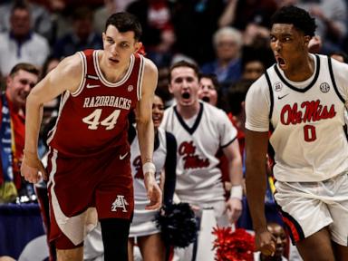 Sean Pedulla sinks 3-pointer with 1.3 seconds left as Ole Miss edges Arkansas 83-80 in SEC tourney