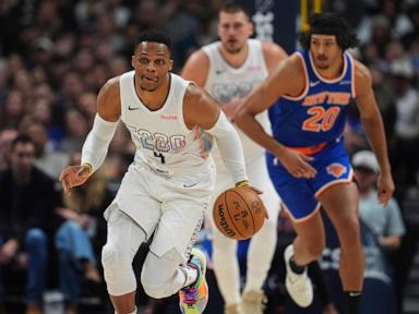 Westbrook fined for obscene on-court gesture in Nuggets' blowout loss to Knicks