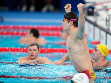 Pan Zhanle of China breaks own world record to win Olympic gold medal in men's 100-meter freestyle