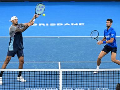 All smiles as Djokovic and Kyrgios treat crowd to flashy shots in doubles win