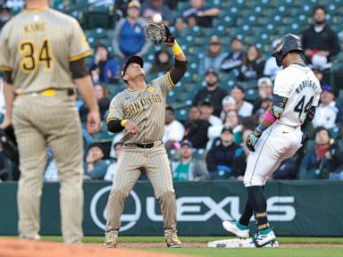 Bryan Woo carries a perfect game into the 7th inning as the Mariners top the Padres 5-2