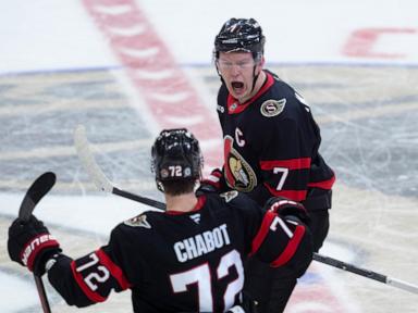 Brady Tkachuk scores in OT to lift Senators to 3-2 win over Penguins