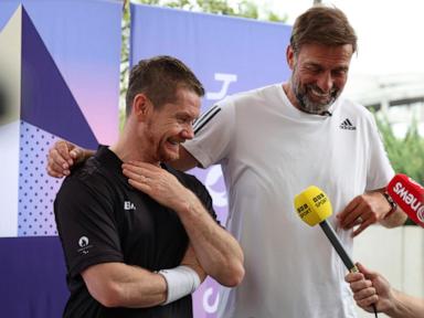 Jurgen Klopp joins the crowd at the Paralympics, cheering on long-time friend playing badminton