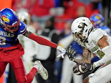 Devin Neal scores 4 times, Kansas beats No. 16 Colorado 37-21 as Buffs' Big 12 title hopes take hit