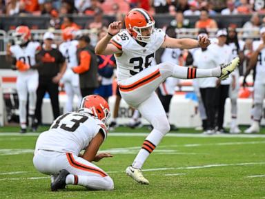 Browns trading kicker Cade York to Commanders for 7th round pick, AP source says