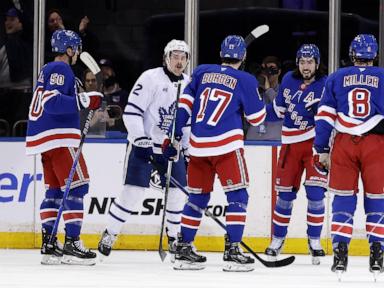 Matthew Knies breaks 3rd-period tie in the Maple Leafs' 3-2 victory over the Rangers