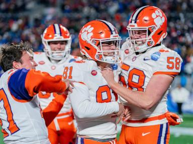 No. 18 Clemson beats No. 8 SMU 34-31 on last-second field goal for ACC title, berth in the CFP