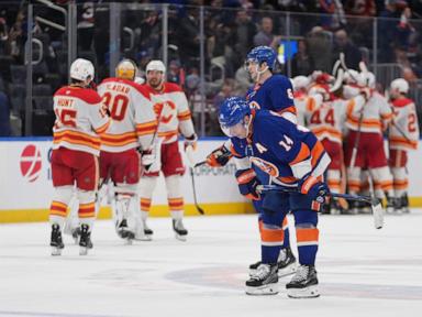 Kadri scores in OT to give Flames 4-3 win over Islanders