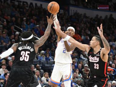 Williams scores 30, Hartenstein has double-double in season debut as Thunder beat Trail Blazers