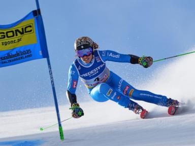 Italian skier Brignone wins the GS at worlds as defending champ Shiffrin skips race