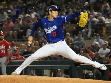 Roki Sasaki pitches 3 scoreless innings in his spring debut with the Dodgers