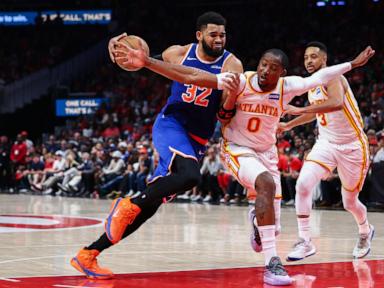 Towns has a triple-double and the Knicks beat the Hawks 114-98 to tie the series at 2-2