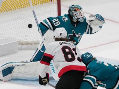 Gaudette scores go-ahead goal as Senators beat Sharks 4-3 with only 11 shots on goal