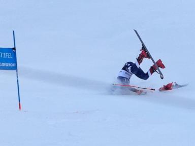 Mikaela Shiffrin is alert and being evaluated after crashing in final run of World Cup giant slalom