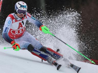 Norwegian skier Haugan leads rain-affected slalom in Kitzbuehel. World champion Kristoffersen out