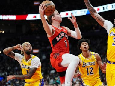 Davis scores season-high 38, Lakers beat Raptors 131-125 for first road win of the season