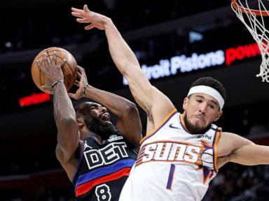 Kevin Durant and Devin Booker power the Suns to a 125-121 win over the Pistons