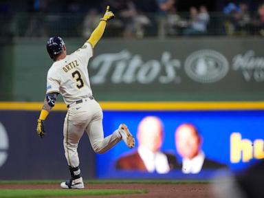 Ortiz and Durbin come up big from bottom of Brewers' lineup in 9-3 triumph over Pirates