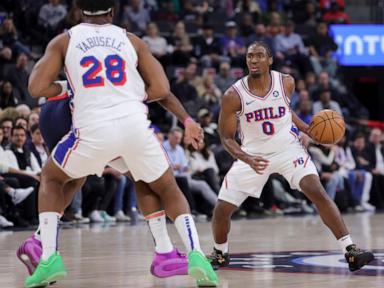 76ers' All-Star guard Tyrese Maxey out with hamstring injury, AP source says