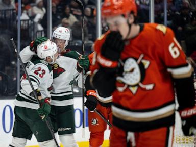 Rossi, Kaprizov help Wild beat Ducks 5-1 for 5th straight win