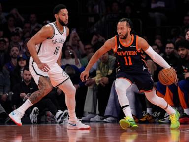 Brunson's 3-pointer with 6.2 seconds left gives Knicks 124-122 win over Nets in NBA Cup