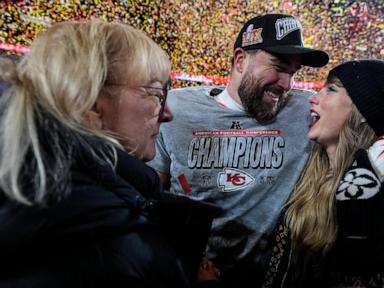 Taylor Swift watches boyfriend Travis Kelce and the Chiefs beat the Bills and get back to Super Bowl