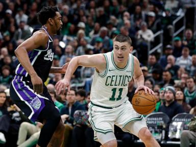 Domantas Sabonis has 23 points and career-high 28 rebounds as Kings rally to beat Celtics 114-97